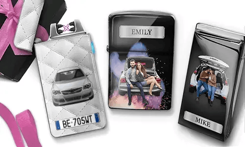 Cooline lighter with photo of car/licence plate - best gift for couples