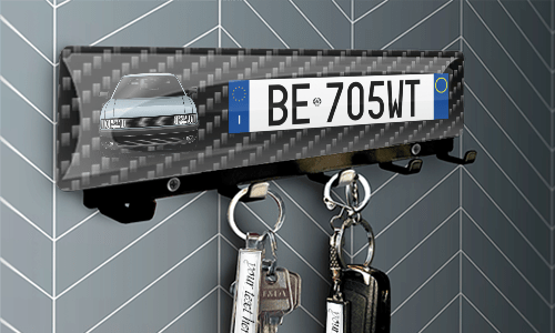 Plaque d'immatriculation de voiture avec silhouette de tableau à clés de luxe - Noir poudré