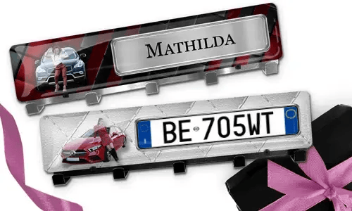 Luxus Schlüsselbrett mit Auto/Foto u. Kennzeichen für dich selbst