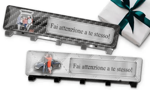 Portachiavi da parete con foto del nonno e targa o testo personalizzato