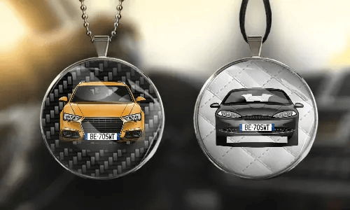 Car mirror chain - round