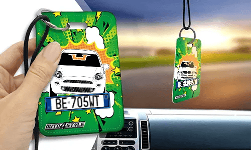 Autospiegelanhänger Comic Rechteck