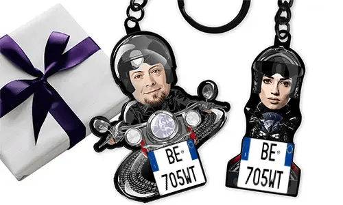 Llavero personalizado de motocicleta con foto de tu querido amigo