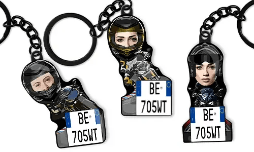 Porte-clés de moto Pilote Photo Sport