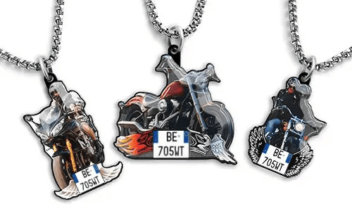 Collar con imagen de motocicleta