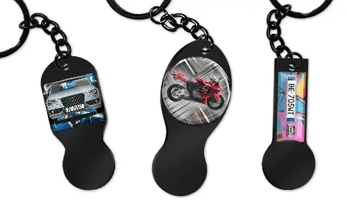 Personalizovaný klíčenka s žetonem do vozíku