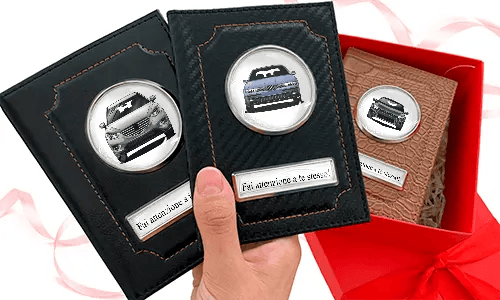 Henkilökohtainen lahja isä auto asiakirjapidike auto