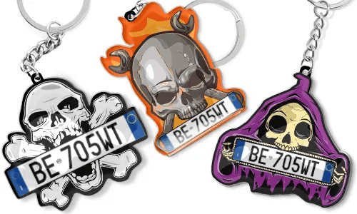 Breloczek czaszka - tablica rejestracyjna