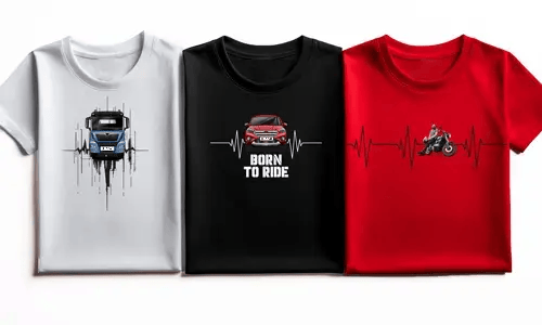 T-shirt met auto, motor of vrachtwagen