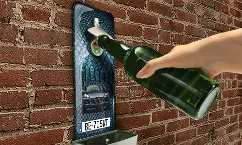 Wall Bottle Opener With Cap Catcher