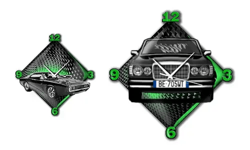 Modern wall clock with car image