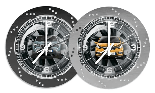 Chromované nástěnné hodiny Brzdový kotouč