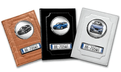 Car document holders in three colors