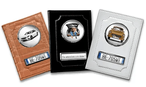 Three personalized car document holders for best friends