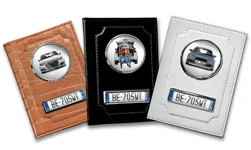 Three personalized car document holders for boyfriend
