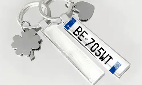 number plate key ring
