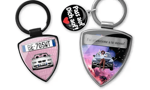 Shield keychain with daughter photo