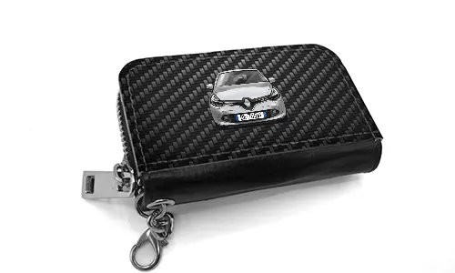 autoschlüssel cover mit Carbon Hintergrund und Autosilouette auto schlüsseletui