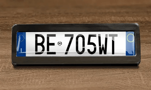 license plate magnet on the table