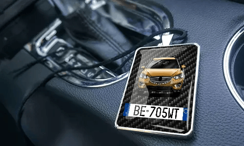 Rear view mirror trailer with the red car