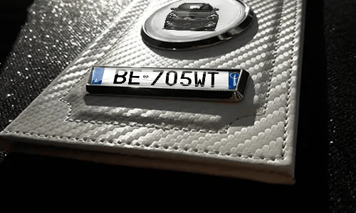 hülle für kfz schein mit Autosilhoette und Kennzeichen liegend etui für fahrzeugschein