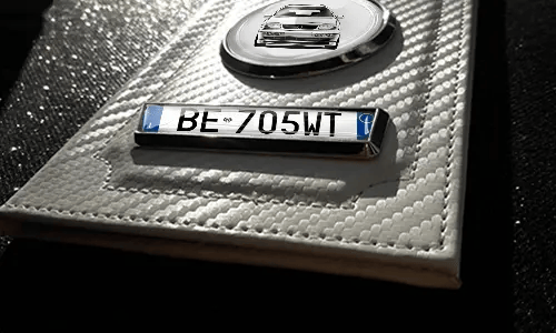 hülle für kfz schein mit Autosilhoette und Kennzeichen liegend etui für fahrzeugschein