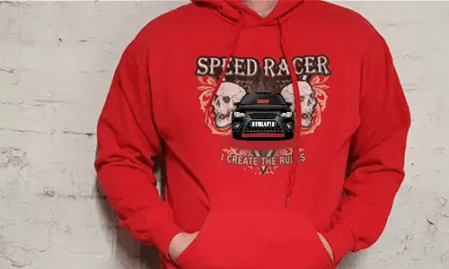 auto pullover Rot mit Speed Racer auto hoodie