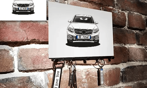 schlüsselbrett personalisiert mit Familien Foto auf der Wand personalisiertes schlüsselbrett