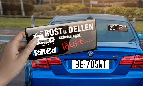 aufkleber auto ROST u. Dellenin der Hand auto sticker sprüche