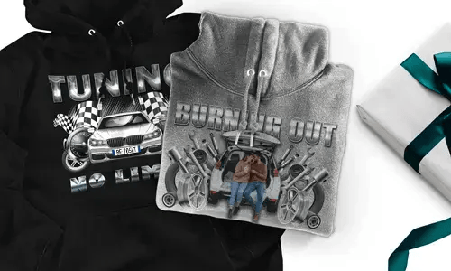 tuning pullover Grau mit dem Wagen auf dem Hintergrund turbo hoodie tuning pullover Grau mit dem Wagen auf dem Hintergrund turbo hoodie