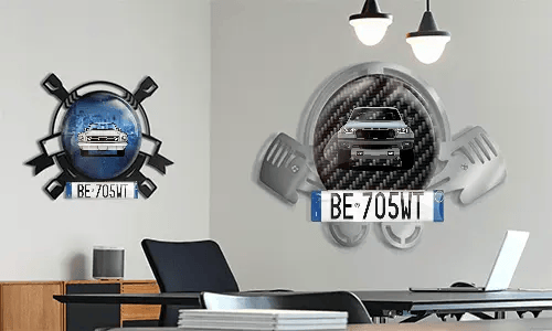 Autoschlüsselanhänger in zwei Varianten auf dem Wand bedruckter schlüsselanhänger