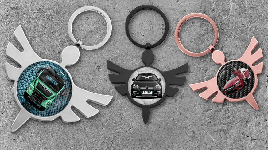 Porte-clés Ange rond Auto