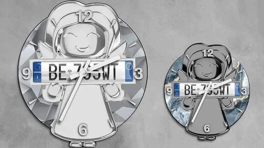 header-angel-wall-clock-license-plate